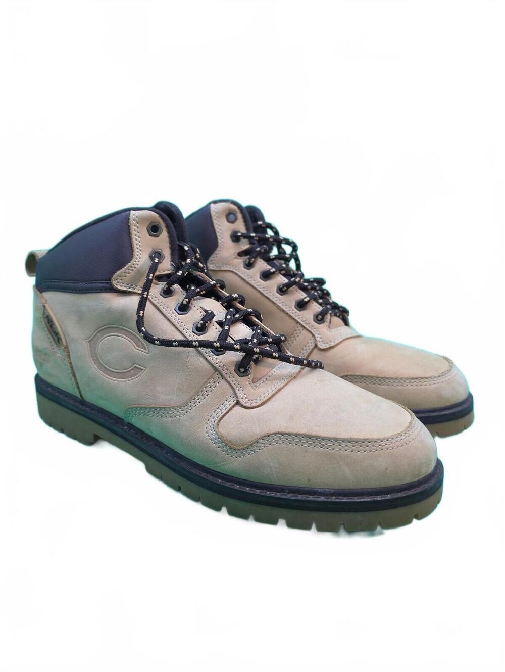 Reebok NFL Men's Size 12 Leather Work Hiking Boots Tan Brown Lug Sole